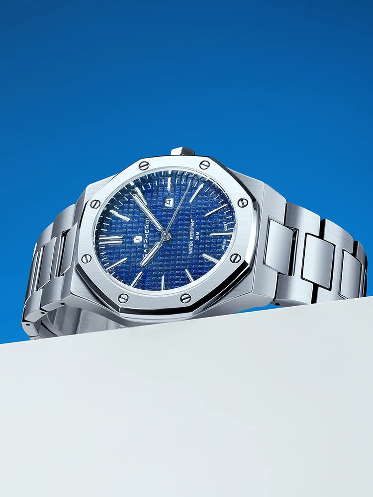 Men'S Luxury Business Stainless Steel Watch for Men Sport Excellence Waterproof Wristwatch Tough Men Gift Clock