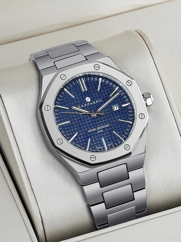 Men'S Luxury Business Stainless Steel Watch for Men Sport Excellence Waterproof Wristwatch Tough Men Gift Clock